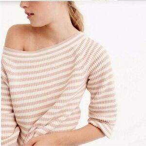 J. Crew 100% Cotton Boatneck Striped Sweater Size S